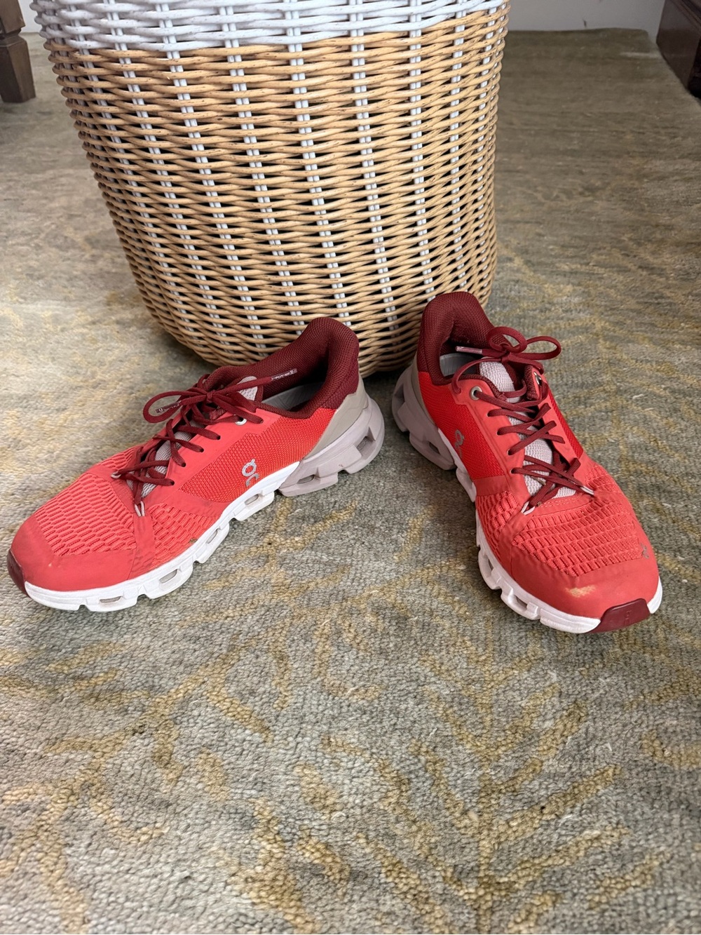 On Running Kids Coral/Maroon Athletic Sneakers